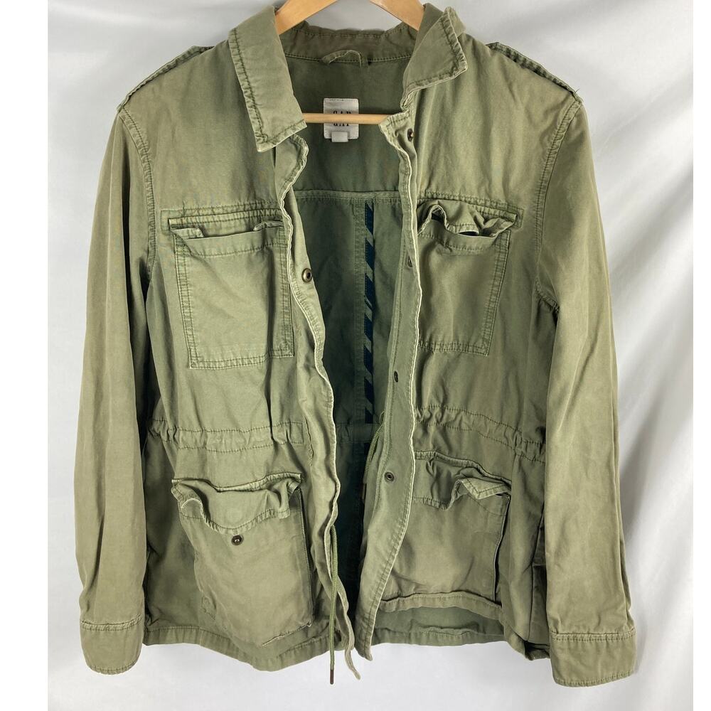 GAP Green Snap Up Cargo Jacket Size Medium